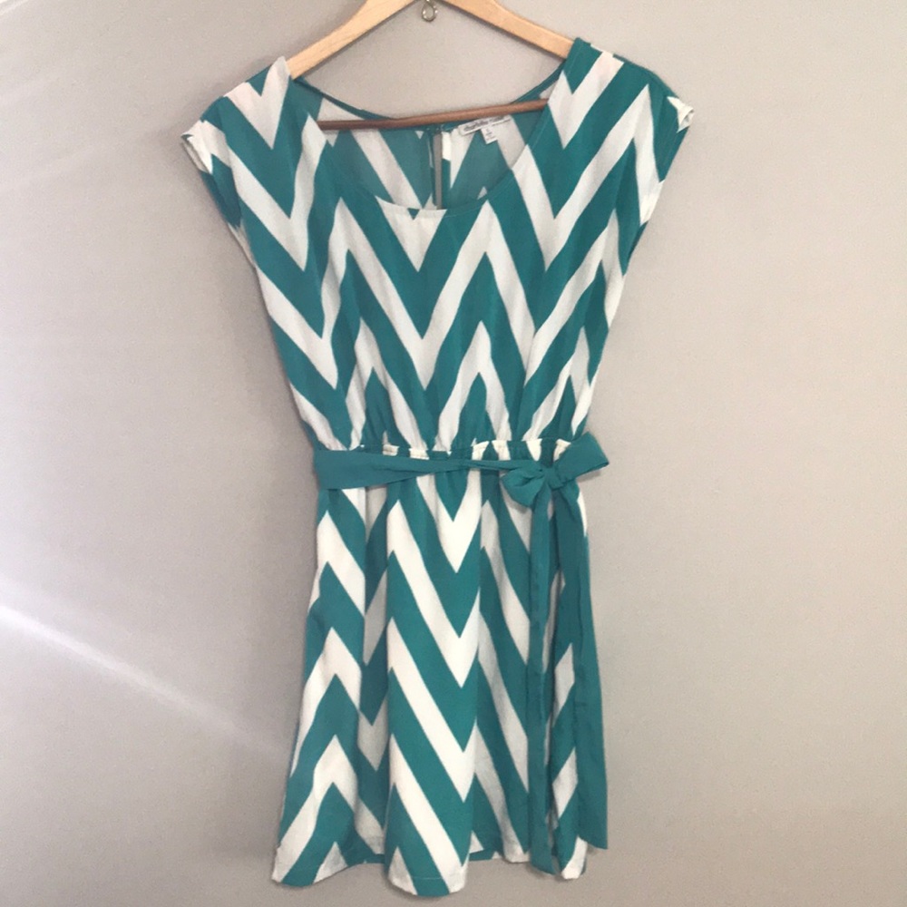 Teal & white dress